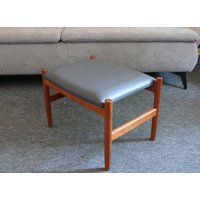 Ottomane - Hocker, Teak Leder, Spottrup Dänemark 1960Er von LeclaireDesign