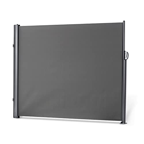 LECO-Seitenmarkise – Seitenrollo Sicht-, Sonnen- und Windschutz ausziehbar auf 3 m – Blickdicht – Höhe 1,60 m - Anthrazit von Zewool