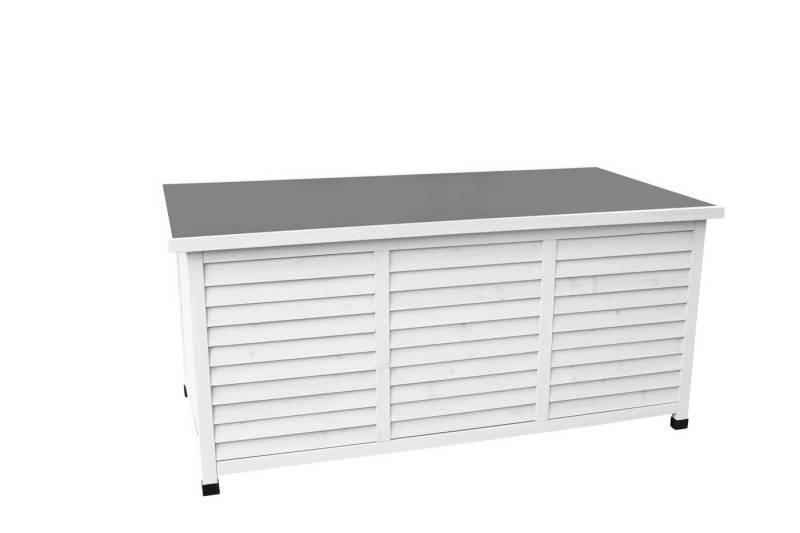Leco Auflagenbox Kissenbox VINTAGE – lasiertes Tannenholz - Stahlblech anthrazit von Leco
