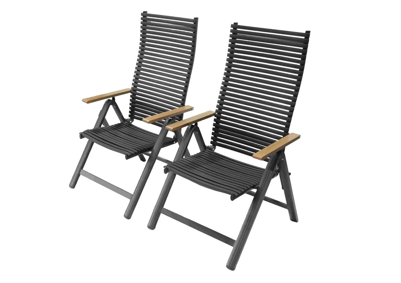 Leco Gartensessel Klapp-Funktionssessel JUNO 2er-Set (2er-Set bestehend aus 2 Klappsesseln), Rückenlehne 5-fach verstellbar von Leco