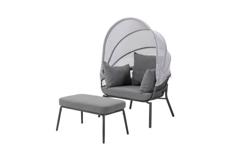 Leco Gartensessel Sessel mit Fußhocker CLARA (Relaxsessel mit Hocker) von Leco