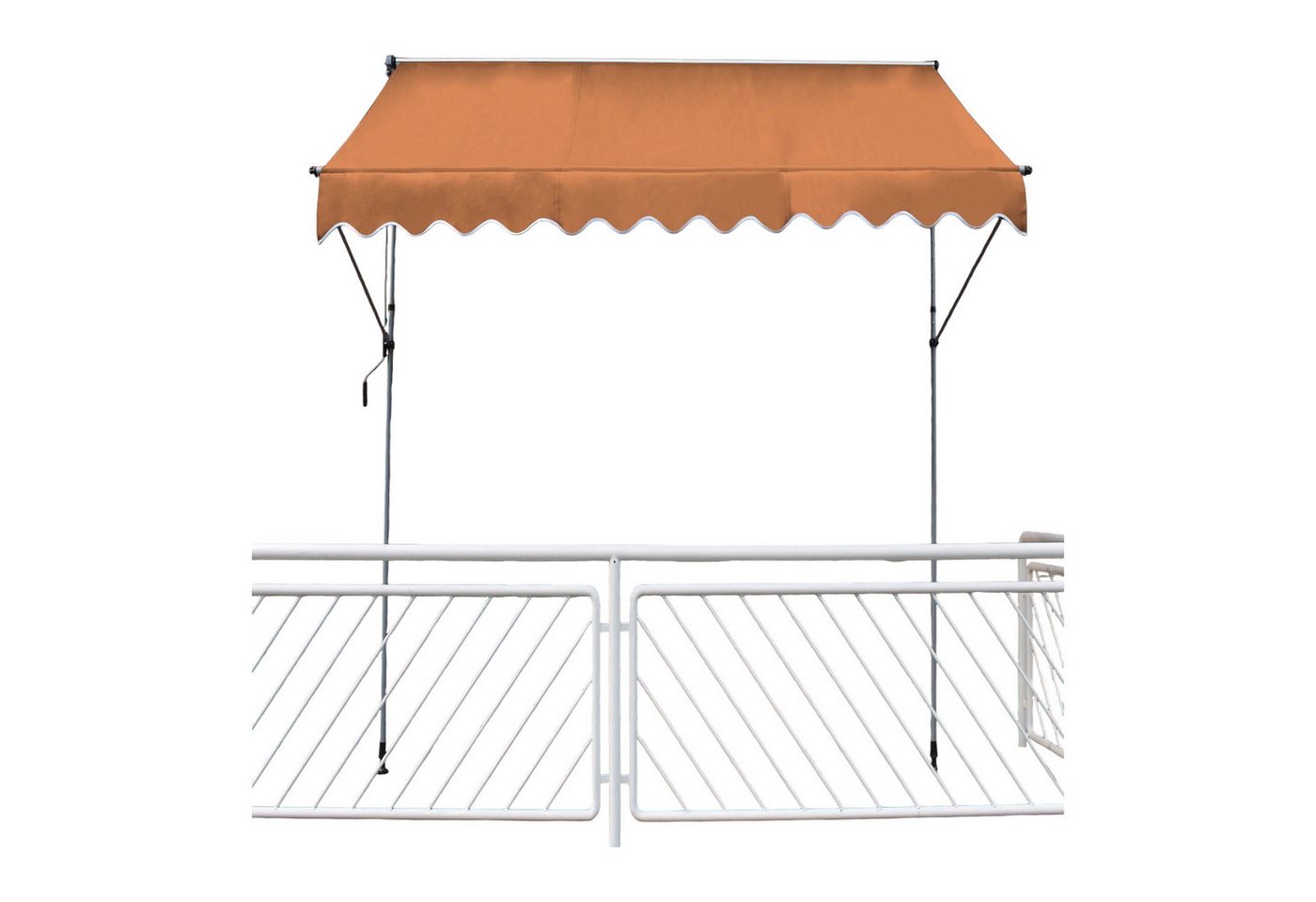 Leco Klemmmarkise Balkon / Fallarmmarkise ohne Bohren (orange, 120 x 200 cm (L x B) von Leco