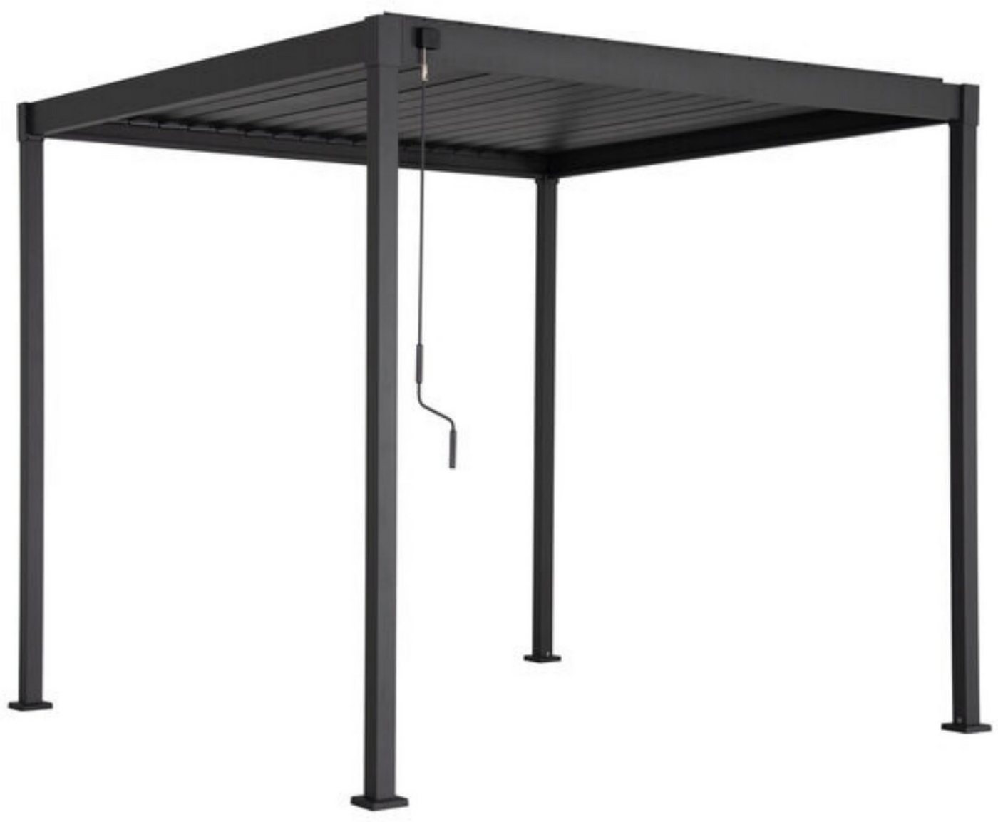 Leco Pavillon Lamellenpergola FREE – stilvolle Pergola mit Lamellen - anthrazit, (Zubehör separat erhältlich wie Rollo, Seitenwand), Gestell aus Stahl pulverbeschichtet von Leco