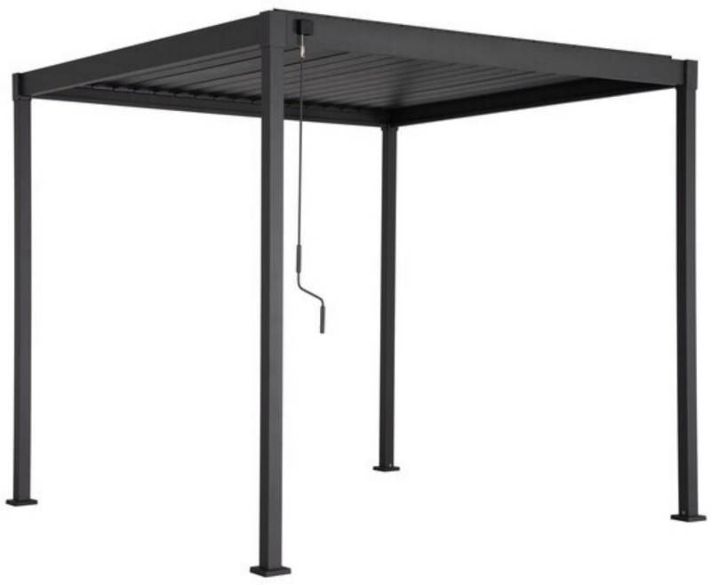 Leco Pavillon Lamellenpergola FREE – stilvolle Pergola mit Lamellen - anthrazit, (Zubehör separat erhältlich wie Rollo, Seitenwand), Gestell aus Stahl pulverbeschichtet von Leco