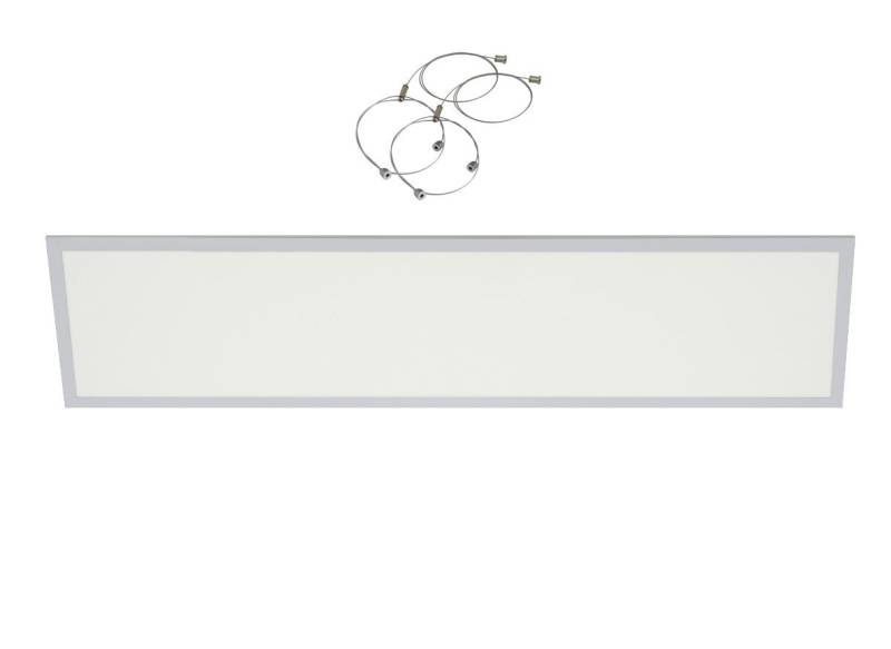 Lecom LED Panel 120x30 LED Panel 40w Einbau oder Aufbau Panel, 4000 Lumen, Neutralweiß 4000K, incl. Drahthängeseil von Lecom
