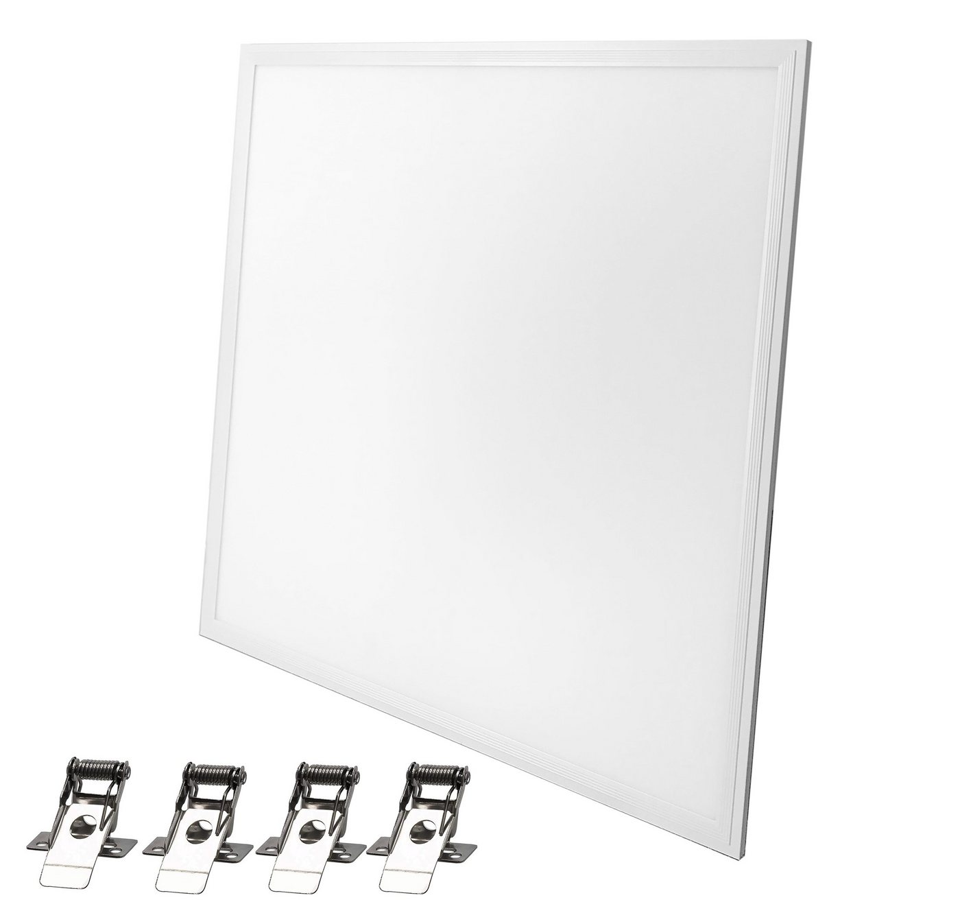 Lecom LED Panel 620x620 mm Panel 40w Einbau Aufbau Aufputz mit oder ohne Montage zubeh, LED Panele mit Montageklemme 35W Kaltweiß 62x62x10mm von Lecom