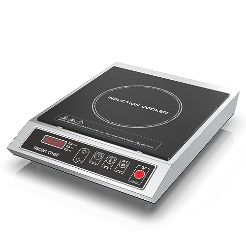 Lecon Chef Induktionskochplatte, 3500W Einzelinduktionskochfeld, Kochplatten, 50KG Große Tragfähigkeit Edelstahlgehäuse, 24-Stunden-Timer, Ultradünnem tragbar Design von lecon chef