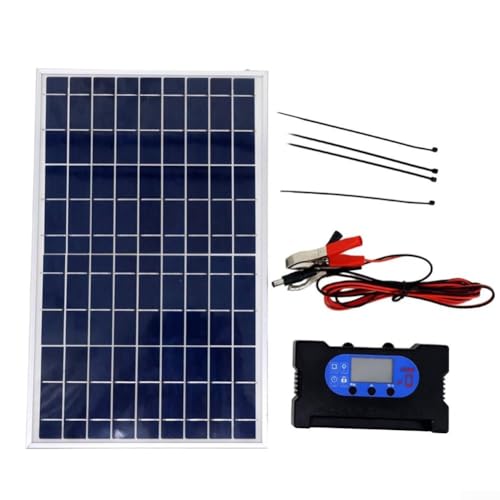 10-W-Solarmodul-Set mit wasserdichtem Controller und Krokodilklemmen, perfekt für Innen- und Außenanwendungen (60-A-Controller) von Lecreatekit