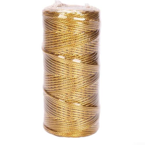 100 m lange Schnur für Bastelprojekte, Schleifenherstellung und dekorative Verpackungen (Gold) von Lecreatekit
