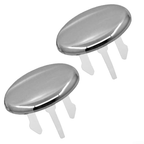 Lecreatekit 2 x Badezimmer-Waschbecken-Lochabdeckung, Chrom, runde Zierleiste für Überlauf-Ersatz Lecreatekit 2 x Badezimmer-Waschbecken-Lochabdeckung, Chrom, runde Zierleiste für Überlauf-Ersatz von Lecreatekit