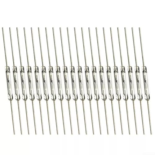 20 Stück Niedervolt Glas Reed Schalter Normal offen NO, 2x14mm von Lecreatekit