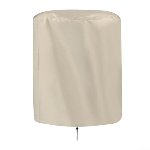 210D Oxford Cloth Round Patio Table Cover, Table Cover Waterproof 210D Oxford Cloth With Drawstring 52X58cm Black Outdoor Furniture(Beige) von Lecreatekit