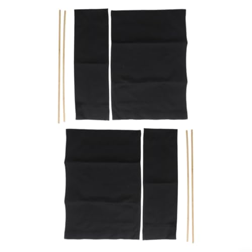 2er-Set waschbare Sitzbezüge aus Leinen für Regiestühle, bequemes und praktisches Design (schwarz) von Lecreatekit