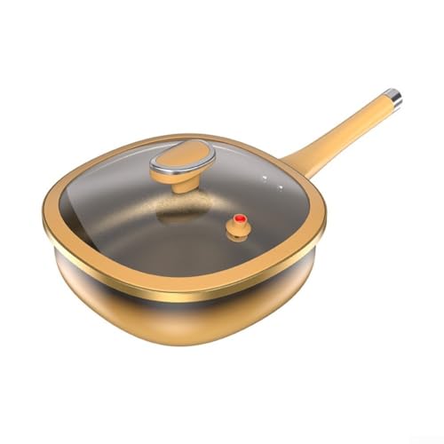 30,5 cm tiefe Antihaft-Pfanne, 30,5 cm tiefe Kochpfanne mit Glasdeckel, Dampfkorb, Mehrzweck-Küchentopf zum Braten, Schmoren (A) von Lecreatekit