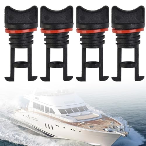 4 x Nylon-Ablaufstutzen für Boote mit PE-Unterlegscheiben für Standard-Grobgewinde von Lecreatekit