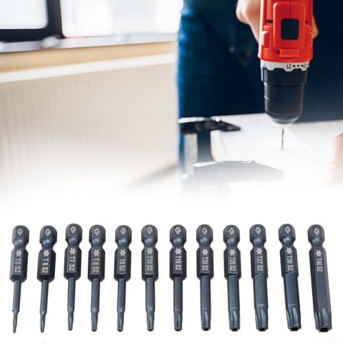 50 mm für Torx-Schraubendreher-Bits, magnetisch für T5 T40 1/4 Zoll Sechskantschaft, Konstruktion aus legierter Stahl () von Lecreatekit