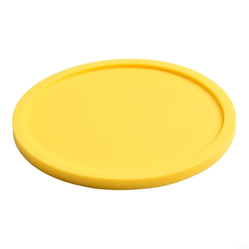 6 x Silikon-Untersetzer für Getränke, weiche, runde, rutschfeste Pads zur Vermeidung von Flecken und Pfützen, perfekt für Zuhause oder rustikale Dekoration (gelb) von Lecreatekit
