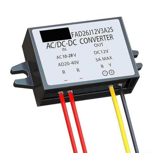 AC DC Stromwandler, Stromwandler AC 12V 10-28V auf DC 12V Spannung IP68 Wasserdicht für Auto Bildschirm Überwachungskamera von Lecreatekit
