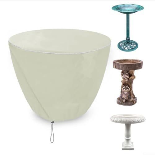 Abdeckung für Gartenbrunnen mit kompakter Aufbewahrung aus wasserdichtem 210D-Oxford-Stoff für einfache Pflege (beige61 x 46 cm) von Lecreatekit