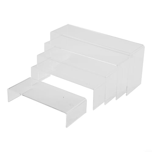 Acryl-Ständer, transparent, rechteckig, gestuft, transparenter Acryl-Display-Ständer, 5 Stück, für Einzelhandel, Vitrinen für Schuhe und dekorative Gegenstände Acryl-Ständer, transparent, rechteckig, gestuft, transparenter Acryl-Display-Ständer, 5 Stück, für Einzelhandel, Vitrinen für Schuhe und dekorative Gegenstände von Lecreatekit