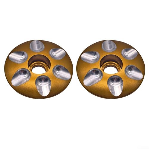 Aluminiumlegierung Fahrrad-Headset-Oberkappe, Fahrradgabelvorbaukappe, Aluminium-Konstruktion, obere Abdeckung für Fahrrad-Headset (goldfarben) von Lecreatekit