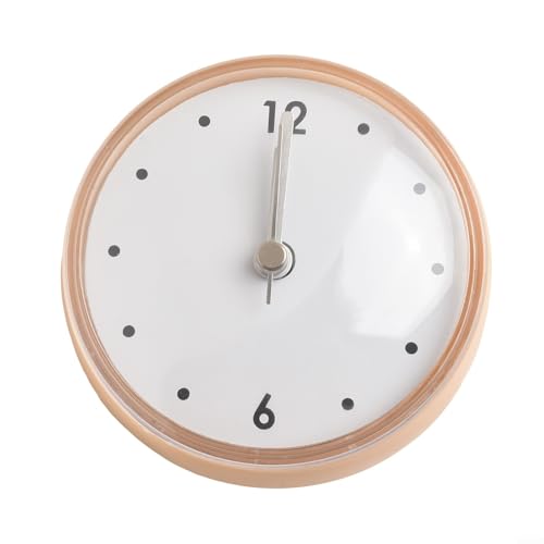 Badezimmer und Küche Sucker Wanduhr Wasserdicht und funktional für geschäftiges Leben (Rosa) von Lecreatekit