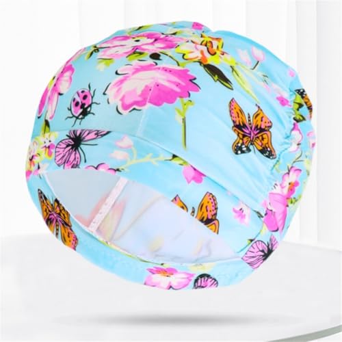 Bequeme Badekappe für Wasseraktivitäten, dehnbare Badekappe zum Schutz der Haare, perfekt für Pools und Strände (hellblau) von Lecreatekit