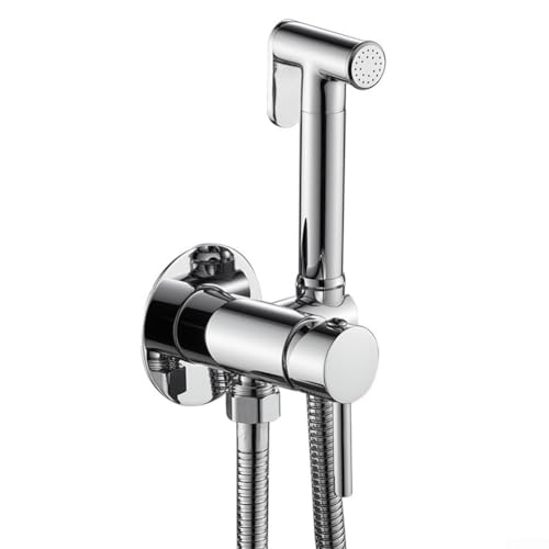 Bidet-Sprüh-Set, Zinklegierung, Bidet-Wandmontage, Sprühschlauch mit Winkelventil, Druckeinstellung für Haushalt, Haustierreinigung, Chrom Bidet-Sprüh-Set, Zinklegierung, Bidet-Wandmontage, Sprühschlauch mit Winkelventil, Druckeinstellung für Haushalt, Haustierreinigung, Chrom von Lecreatekit