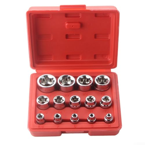 Buchsen-Bit-Steckschlüssel-Set, weibliches Bit-Steckschlüssel-Set mit Aufbewahrungskoffer, Stahlschlüssel-Bits für Automobil-Reparatur, Werkstatt, Hauswartung von Lecreatekit