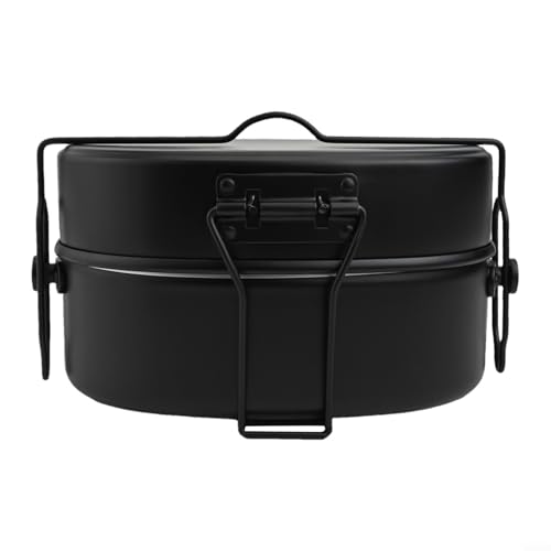 Culinary Adventure Alu-Topfset perfekt zum Wandern inklusive multifunktionaler Lunchbox Design (schwarz) von Lecreatekit