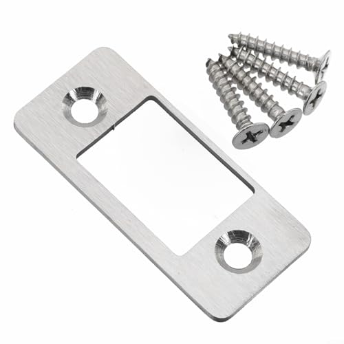 DeadBolt Schließbleche mit großen Löchern für sicheren Verschluss (1 Stück, Silber und Schrauben) von Lecreatekit