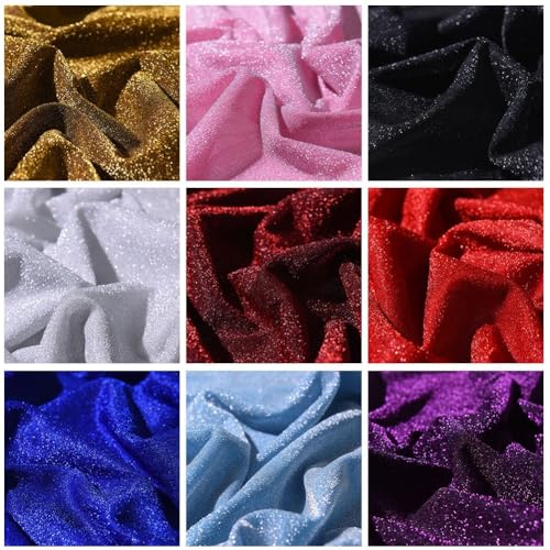 Dekostoff mit Glitzer und Sternenhimmel, zum Basteln, Nähen, Kleider, Vorhänge, Accessoires und Innendekoration aus Material (dunkelviolett) von Lecreatekit