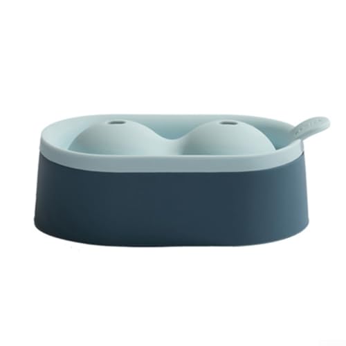 Doppelkugel-Silikon-Eiswürfelform für perfekt geformte Eiskugeln mit Trichter, leicht zu reinigen und zu pflegen (blau) von Lecreatekit