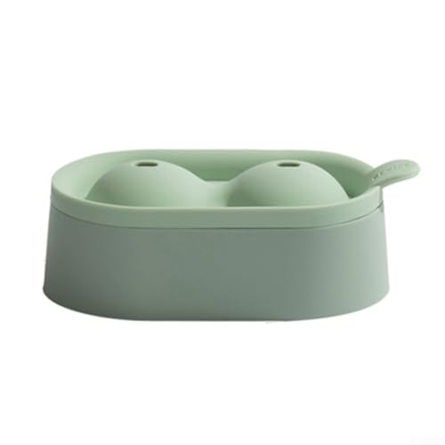 Doppelkugel-Silikon-Eiswürfelform für perfekt geformte Eiskugeln mit Trichter, leicht zu reinigen und zu pflegen (grün) von Lecreatekit