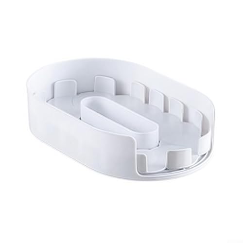 Drehbarer Drehteller, transparentes Aufbewahrungsregal, drehbarer Gewürz-Organizer, Drehteller, 33 cm, transparentes Aufbewahrungsregal für Küchenschrank (weiß) von Lecreatekit