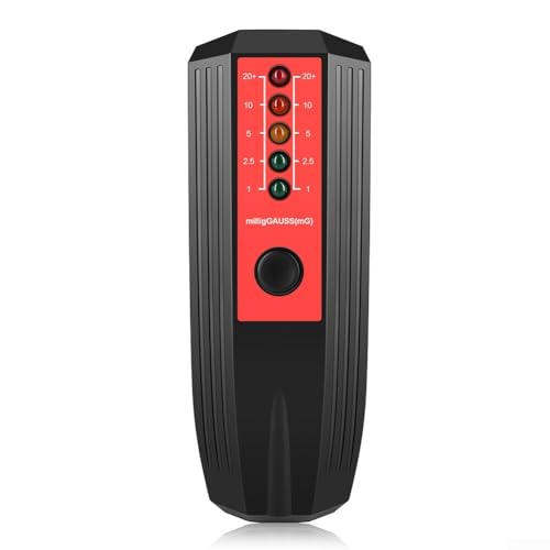 EMF Elektromagnetischer Tester Bleiben Sie leicht über potenzielle Strahlungsgefahren informiert (schwarz + rot) von Lecreatekit