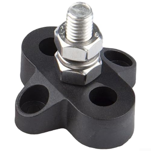 Edelstahl-Batterieklemmenverbinder, 48 V M8-Batterieanschluss mit Messing-Unterlegscheibe, Ersatz für Wohnmobil, LKW, Marine, Boot (C) von Lecreatekit