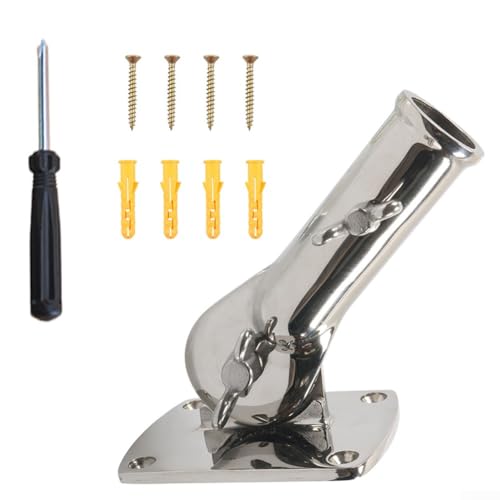 Edelstahl-Fahnenmast-Halterung, robuste Flaggenstab-Halterung, Halterung mit Hardware für Marine-Boot Edelstahl-Fahnenmast-Halterung, robuste Flaggenstab-Halterung, Halterung mit Hardware für Marine-Boot von Lecreatekit