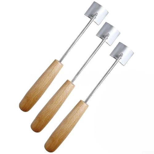 Edelstahl-Mais-Abbeizer, sauberer Maiskolbenschäler, Edelstahl-Entferner-Werkzeug mit Holzgriff für Küche, Esszimmer (3 Stück) von Lecreatekit