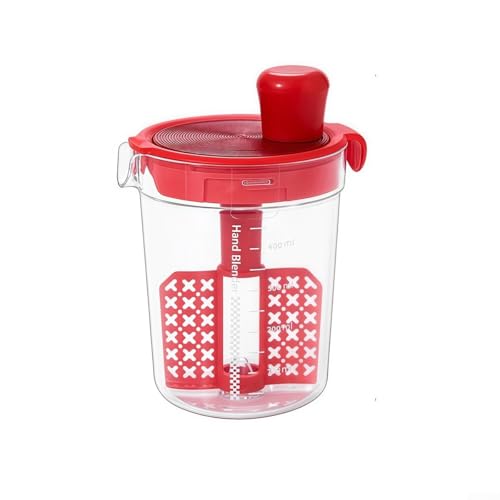 Eggbeater Mixer mit effektiven Filtrations- und Messfunktionen für kulinarische Exzellenz (rot) von Lecreatekit