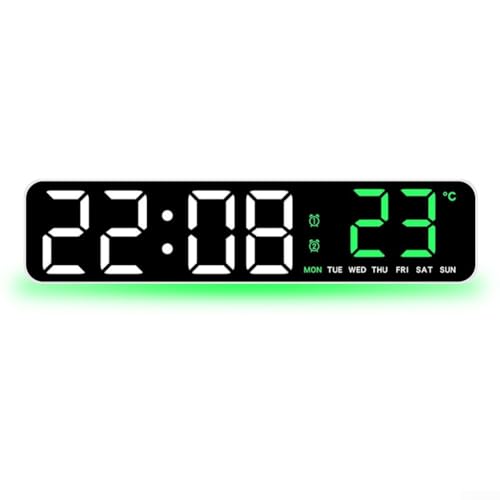 Elektronische LED-Digitaluhr, multifunktionale LED-Uhr, Temperaturüberwachung mit einstellbarer Helligkeit, Betrieb für Raum (A) von Lecreatekit