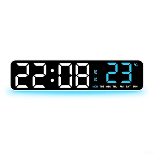 Elektronische LED-Digitaluhr, multifunktionale LED-Uhr-Temperaturüberwachung mit einstellbarer Helligkeits-Bedienung für Raum (C) von Lecreatekit