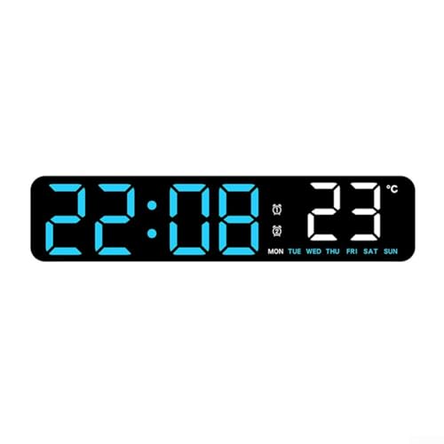 Elektronische LED-Digitaluhr, multifunktionale LED-Uhr-Temperaturüberwachung mit einstellbarer Helligkeits-Bedienung für Raum (D) von Lecreatekit