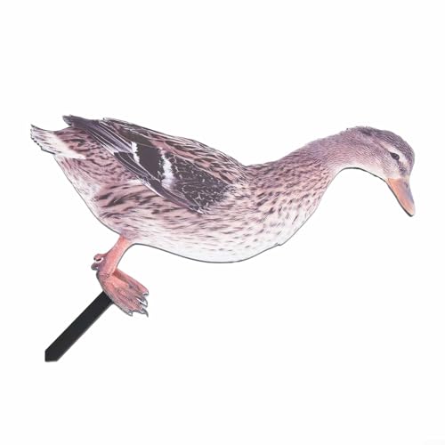 Entzückende Ente Gartenfigur Pfahl für Rasen und Hof, aus stabilem Acryl für den Außenbereich (B) von Lecreatekit
