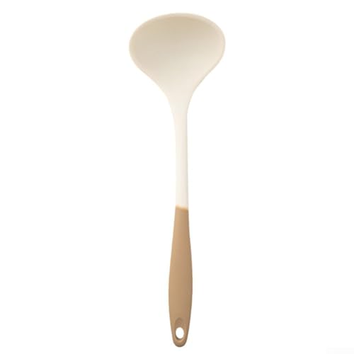 Essentielles hitzebeständiges Silikon-Utensilien-Set für alle Ihre Kochanforderungen (C Weiß und Braun) von Lecreatekit