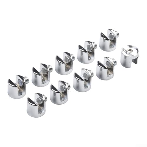 Glashalter-Klemmclips, verstellbare Zinklegierung 10-teilige Glasregalstützklemmen Regalbefestigung für Badezimmer Büro Glashalter-Klemmclips, verstellbare Zinklegierung 10-teilige Glasregalstützklemmen Regalbefestigung für Badezimmer Büro von Lecreatekit