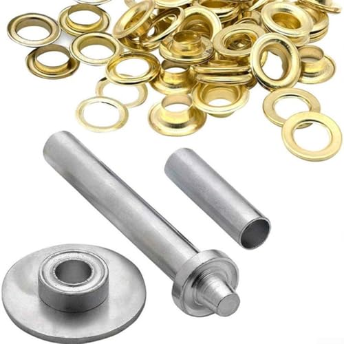Grommet Repair Kit, 17.5 * 9.8 * 2.2 cm (Box Size) Bronze Grommets Canopy Repair Kit For Markisen 50 Pieces Grommets Tarp Grommet Kit Brass Rings Construction von Lecreatekit