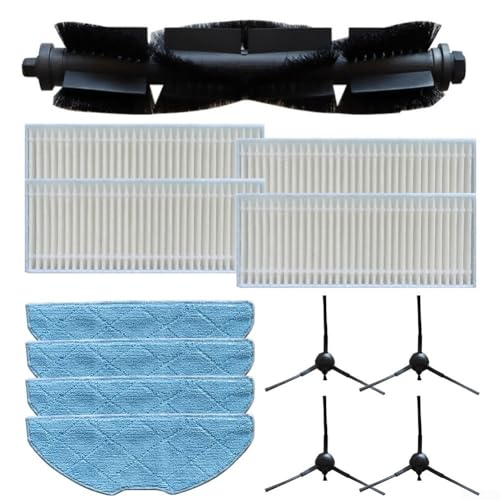 Hauptseitenbürsten-Filter-Mopp-Tuch-Set, Staubsauger-Hauptbürste und Wischtuch-Set für XPlorer S135 S140 Filter und Seitenbürsten (A) von Lecreatekit