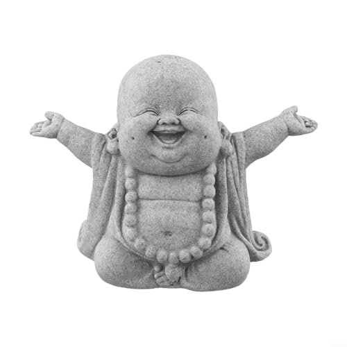 Hefty Fat Smiling Buddha Gartenfigur mit natürlichem Look, geeignet für jeden Raum von Lecreatekit