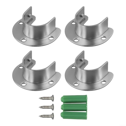 Innovatives Design, stark und zuverlässig, 4 Stück Flanschhalter aus Material, um Ihren Kleiderschrank oder Badezimmer zu unterstützen (passend für Rohre mit Standard-Durchmesser von 32 mm) von Lecreatekit